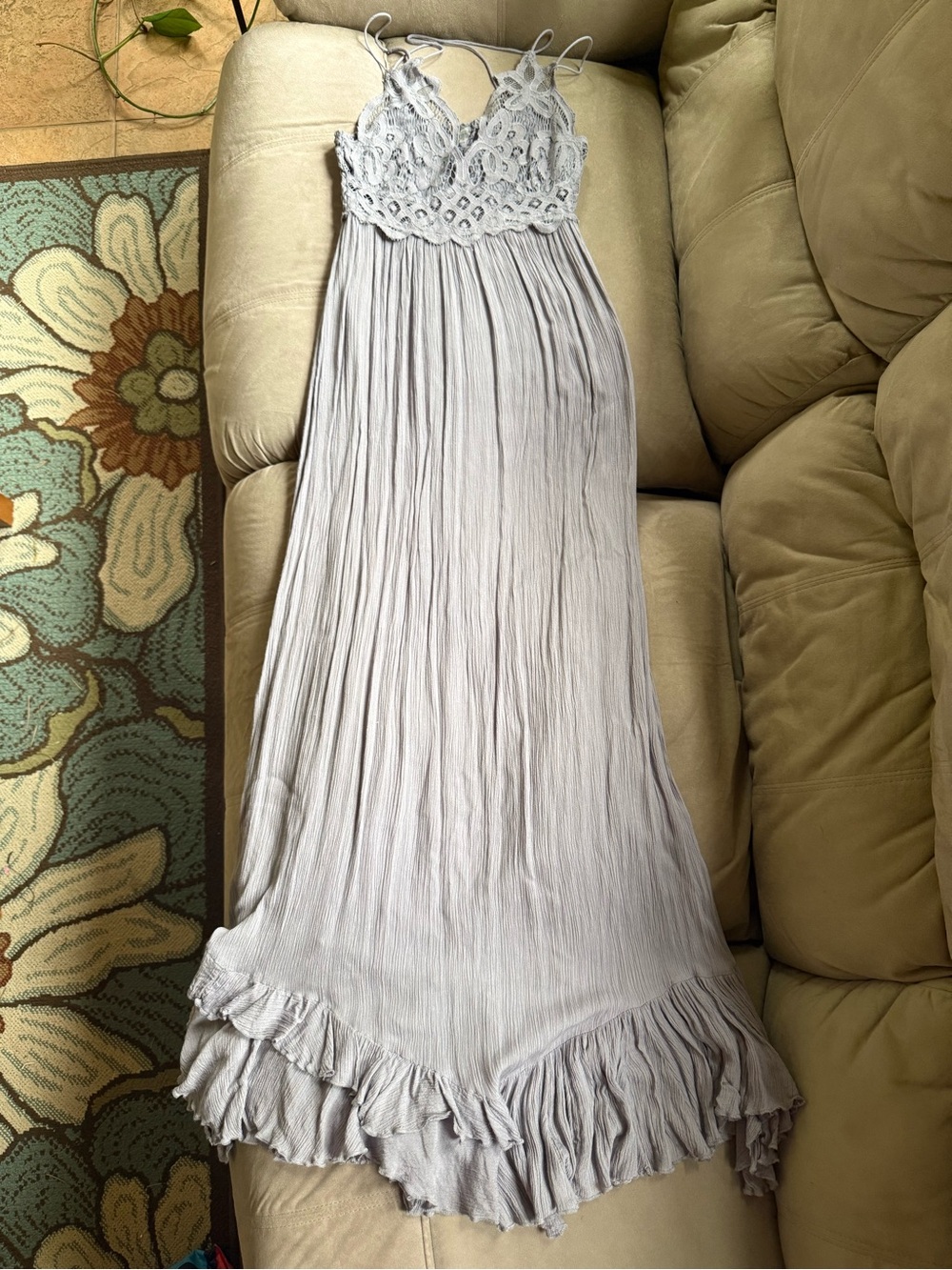 Free People Adella Maxi Slip Dress in Light Purple